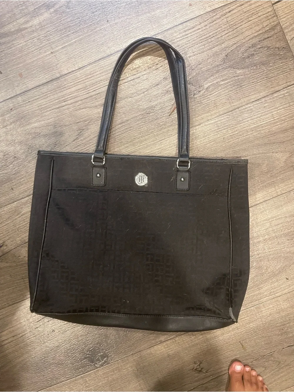 Tommy Hilfiger Black Jacquard Tote Bag